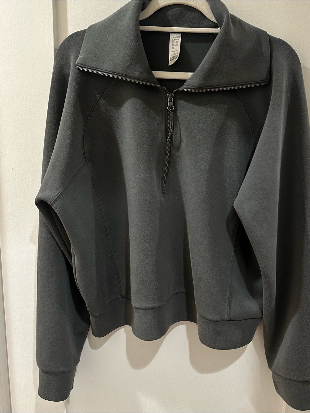 SPANX AirEssentials Dark Gray Half-Zip Pullover Sweatshirt